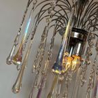 Opaline Murano Teardrop Kroonluchter Hanglamp Vintage thumbnail 4