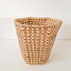 Vintage Mand Prullenbak Prullebak Sisal Mand Pot Retro Jaren thumbnail 2