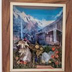 Oostenrijk 3d Vintage Schilderij Met Kristal Stenen Etc. thumbnail 6