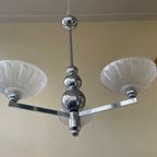 Lamp Hanglamp Art Deco 1930 Verchroomd Frans thumbnail 10