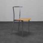 4x Postmoderne Eetkamerstoel Chrome & Plywood Segis, 90s thumbnail 9
