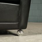 Vintage Lederen Fauteuil – Zwart – Jaren 70 thumbnail 8