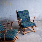 Pair Of Quilted Fabric And Wooden Sofa'S By Guillerme Et Chabron thumbnail 3