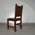 6 X Brutalist Solid Oak Chairs Mid Century thumbnail 19