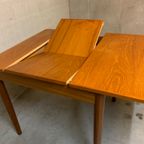 Houten Eettafel Uittrekbaar( Teak ) Asymetrisch. thumbnail 5