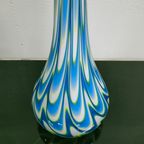 Mondgeblazen (teardropp) Vazen Met Geel/blauw Witte Wervelingen thumbnail 6
