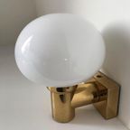 Vintage Jaren '70 Wandlamp Wit Melkglas Bollamp Opaline thumbnail 2