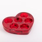 Swedish Art Glass ‘Heart’ Candle Holders With Vases From 1970’S thumbnail 5
