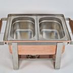 Vintage Spring Swiss Rechaud Koper Rvs Chafing Dish Compleet thumbnail 5