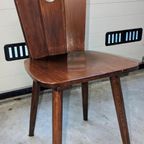 4 Vintage Houten Eet-Stoelen Uit De Jaren 50S/60S thumbnail 10