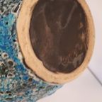 Vintage Vaas Jaren 50/60 Blauwe Lava Vaas thumbnail 10