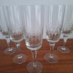 Set Van 5 Hoge Champagneglazen, Kristallen Flutes, Kristallen Glazen thumbnail 7