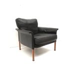 Zwart Leren Deens Design Leren Fauteuil Ontworpen Door Hans Olsen Uit De Jaren '60 thumbnail 5