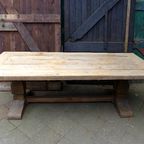 Prachtige Grote Eiken Klooster Tafel 240 Bij 100 Cm thumbnail 2