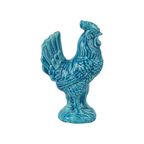 Vintage Chinees Geglazuurd Keramiek Turquoise Haan Kip Beeld Sculptuur thumbnail 4