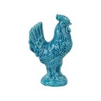 Vintage Chinees Geglazuurd Keramiek Turquoise Haan Kip Beeld Sculptuur thumbnail 3