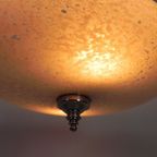 Art Deco Hanglamp Met Gewolkte Glazen Schaal, Jaren 30 thumbnail 16