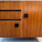 Vintage Teak (Fineer) Dressoirtje Mcm - 2X Lade, 2X Kast thumbnail 6