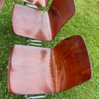 Set Van 6 Pagholz Stoelen Eetkamerstoelen Vintage thumbnail 7