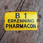 Emaille Deurpostje, Bordje B1 Erkenning Pharmacon. thumbnail 4