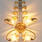 2 Vintage Banci Wandlamp Bloem Murano Goud Regency Italy '70 thumbnail 5