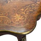 Antiek Franse Louis Xv Stijl Tafel Met Lade, Eind 19e Eeuw thumbnail 10
