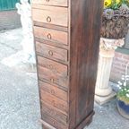 Teakhouten Ladenkast, Apothekerskast, Archiefkast. thumbnail 3