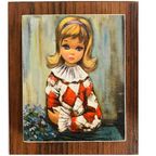 Set Retro Schilderijtjes Eden Groot Oog Meisje 1960’s thumbnail 5