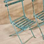 Set Oude Bistrostoelen Inklapbaar Vintage Zeegroen thumbnail 14