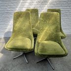 4X Draaistoelen Midcentury Space Age – Lübke Groen, Fluweel thumbnail 2