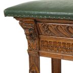 Antieke Zitbank Gesculpteerd Eikenhout Kerk Renaissance Revival thumbnail 14