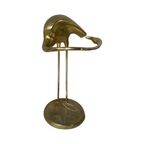 Hollywood Regency - Umbrella Stand In The Shape Of A Flamingo Standing In A Pond - Polished Brass thumbnail 5