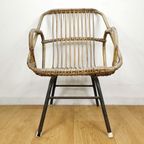 Vintage, Boho Mid Century Rieten Rotan Kinder Stoel. thumbnail 3