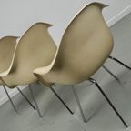 Set Of Three Parchment Fiberglass Dax Armchairs Eames For Herman Miller / Vitra thumbnail 10