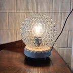 Retro Vintage Tafellampje, Unieke Lamp, Glazen Bol thumbnail 3