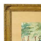 Aquarel José Wolff Kunst Schilderij Houten Barok Stijl Lijst 1924 thumbnail 5