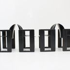 Dialogo Zwarte Leren Eetkamerstoelen Van Afra En Tobia Scarpa Voor B&B Italia, 1974, Set Van 4 thumbnail 10