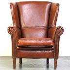 Mooie Klassieke Schapenleren Oorfauteuil Met Een Prachtig Voorkomen En Een Fijne Zit thumbnail 9