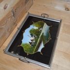 Ouderwets Dienblad Met Geschilderd Glas thumbnail 2