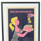 Vintage Ingelijste Poster Loterie Nationale France Fifties Reclame M. Pineau thumbnail 3