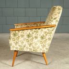 Vintage Clubfauteuils – Velours Bladmotief – Jaren 60 thumbnail 13