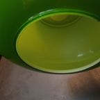 Vintage (diep)groene Space Age / Mid Century Hanglamp Met Kap Van Opaline Glas thumbnail 4