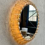 Vintage Wandspiegel, Rond, Met Verlichting, Duitsland 1970's thumbnail 3