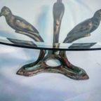 Bonzen Salontafel, Peacock. Hollywood Regency Tafel. Vintage thumbnail 11