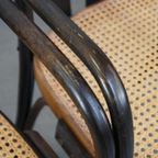 Set Van 4 Vintage Houten Design Eetkamer/ Bistro Stoelen Met Rieten Zitting In Thonet Stijl thumbnail 14