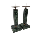 Vintage Groene Marmeren Kandelaren thumbnail 4