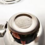 Nanni Italy P&B - Rvs - 2 X Design Dubbelwandige Espresso Kop En Schotel - Italie - 1980'S thumbnail 5