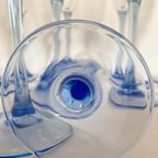 6X Vintage Champagneglas Blauwe Steel Luminarc thumbnail 6