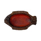 West Germany - Fish Shaped Bowl - Orange And Brown - Glazed Ceramic thumbnail 3