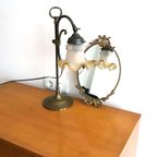 Art Nouveau Tafellamp Met Glazen Kelk Kap, Frankrijk Jaren '30/'40 thumbnail 4